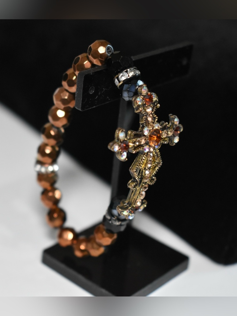 Grace and Cover Forgiven Beaded Bracelet with Cross